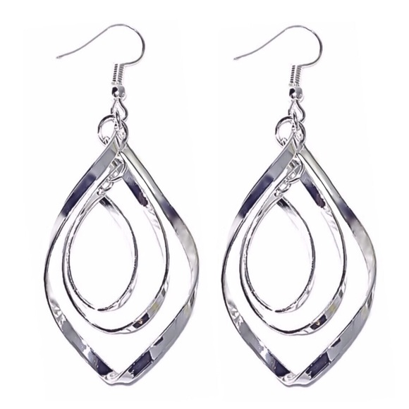 Jewelry - Silver Tone 3–Layer Swirl Earrings